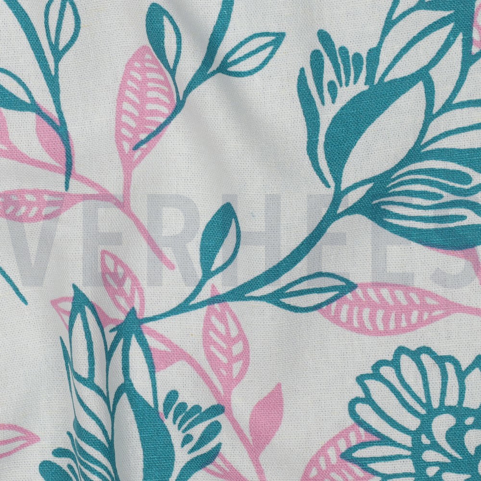 LINEN VISCOSE FLOWERS PINK (high resolution) #2