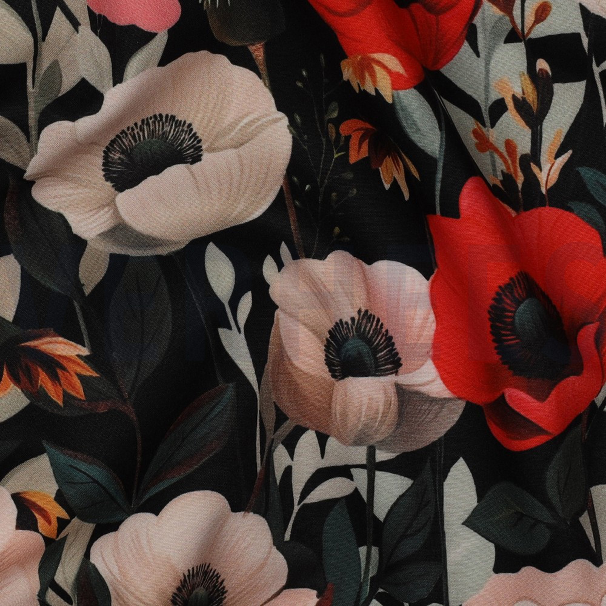SOFTSHELL DIGITAL POPPIES BLACK (high resolution) #2