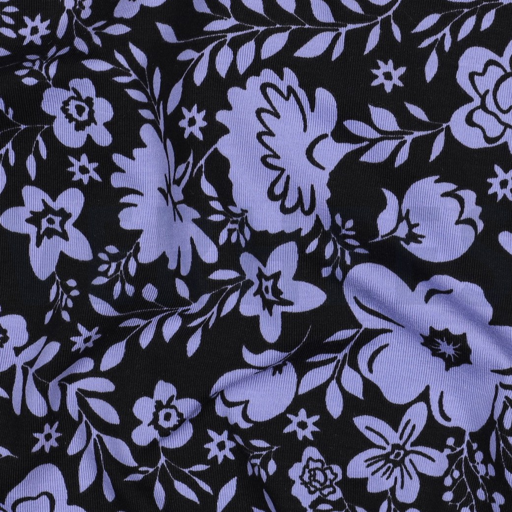 JERSEY FLOWERS BLACK #2