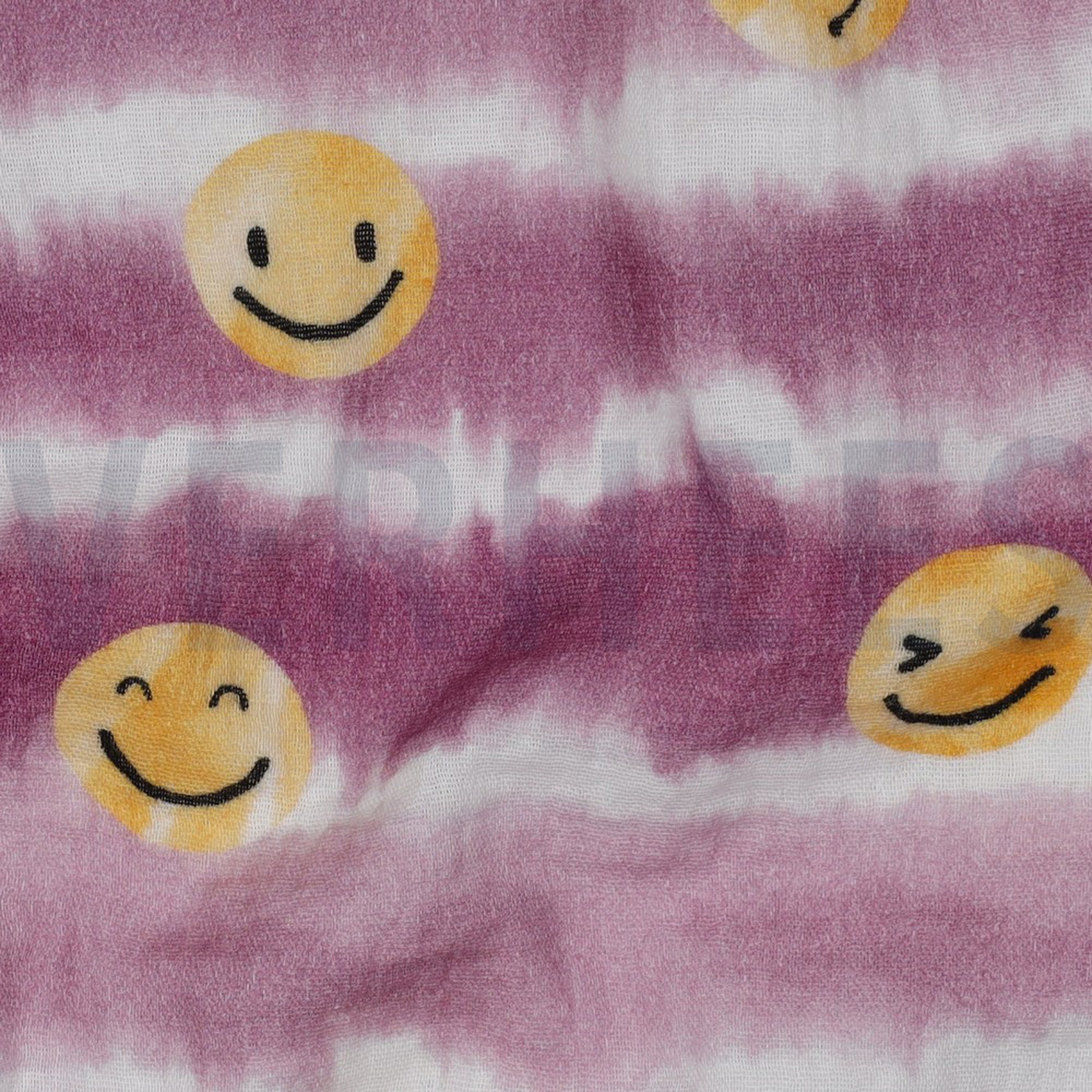 DOUBLE GAUZE DIGITAL HAPPY FACES BLUSH (high resolution) #2