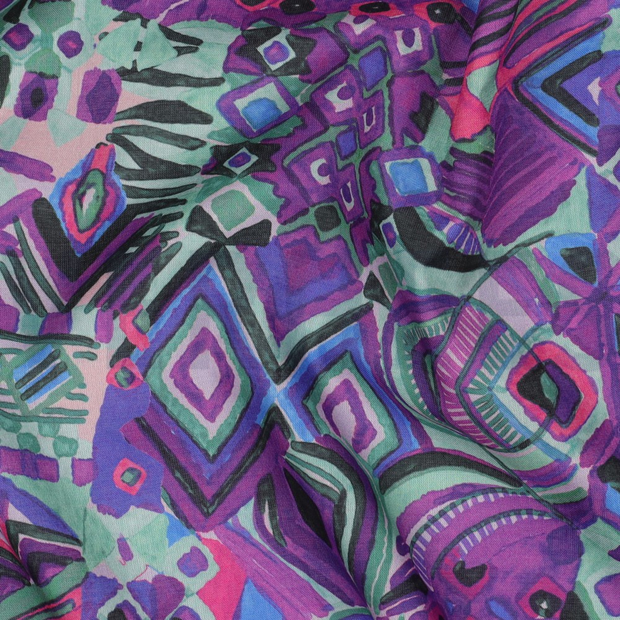 COTTON VOILE DIGITAL ABSTRACT PURPLE (high resolution) #2