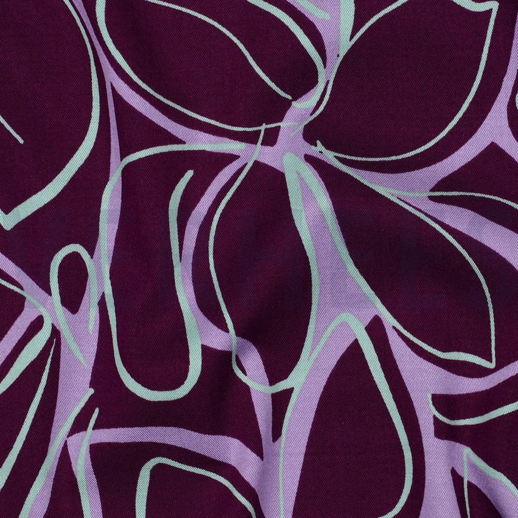 ROSELLA STRETCH ABSTRACT FLOWERS PURPLE #2