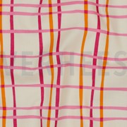 FINE POPLIN FLOWERS & CHECKS OFF WHITE (thumbnail) #2
