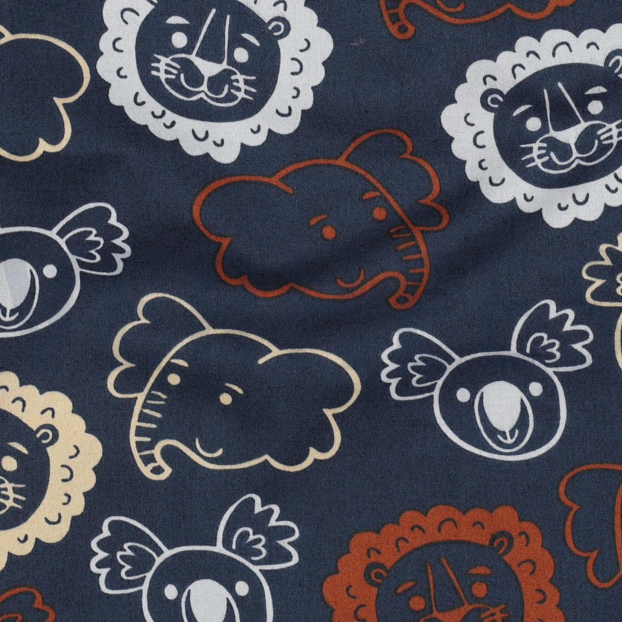 FINE POPLIN SAFARI ANIMALS NAVY (high resolution) #2