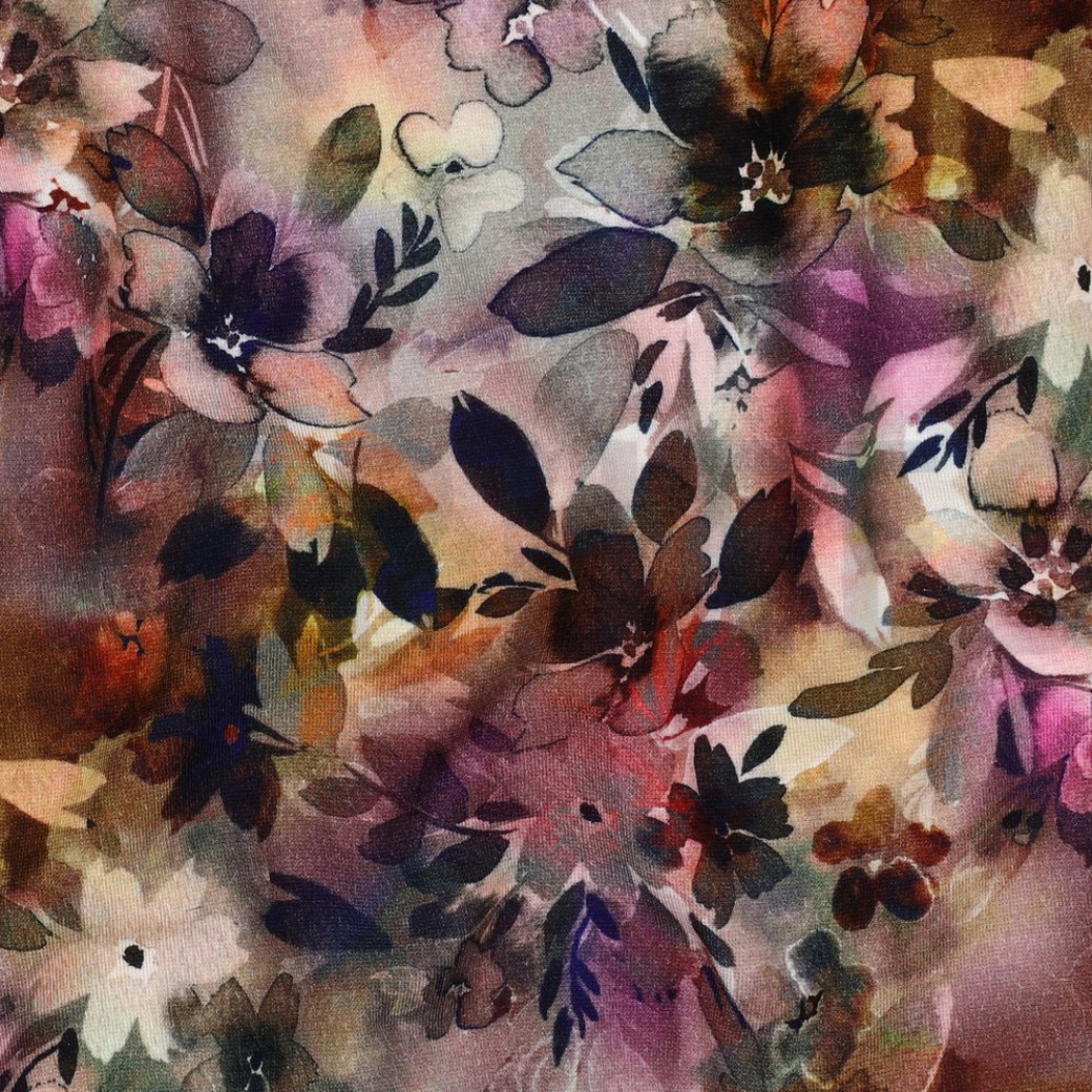 PUNTA DI ROMA DIGITAL FLOWERS PINK / OCHRE #2