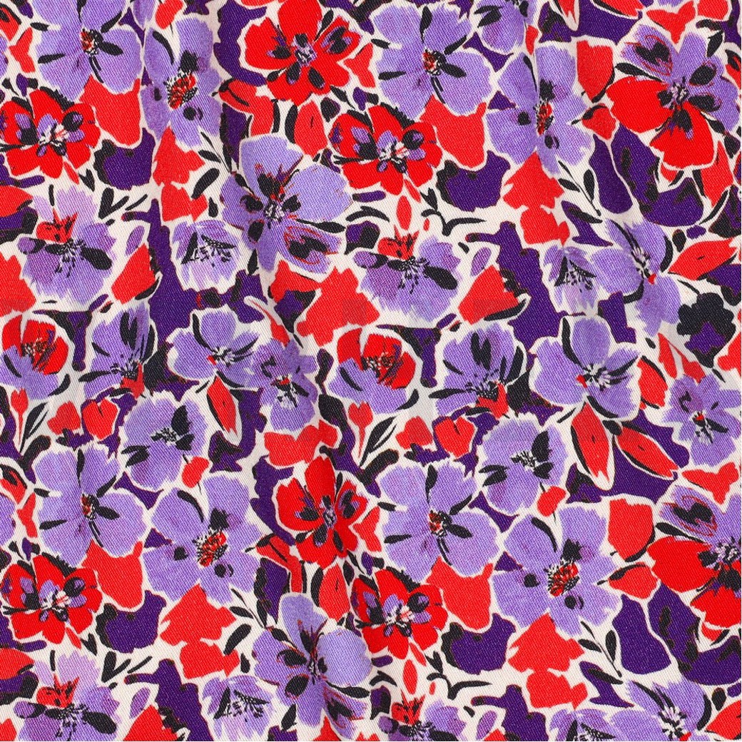ROSELLA STRETCH DIGITAL FLOWERS LILAC #2