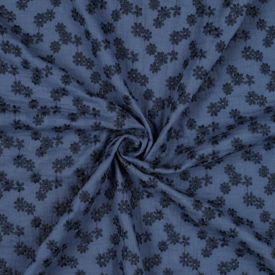 DOUBLE GAUZE EMBROIDERY FLOWER JEANS #2