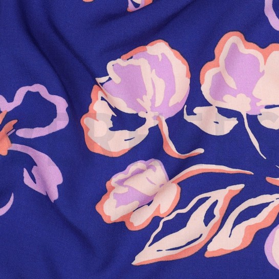 LENZING™ ECOVERO™ FLOWERS COBALT #7