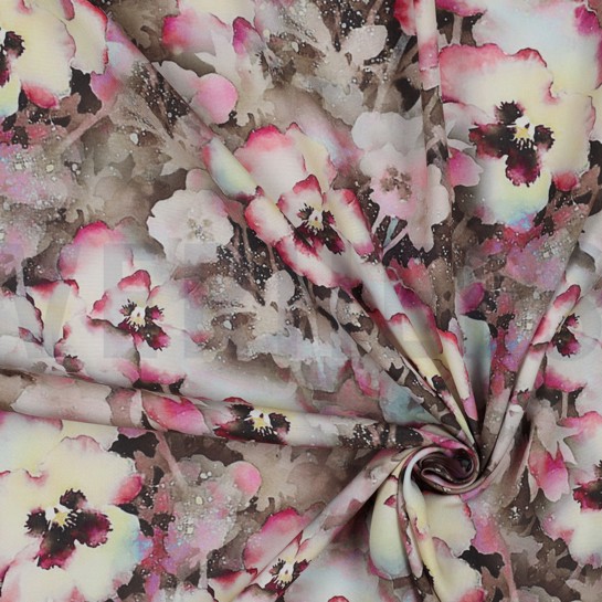 VISCOSE RADIANCE DIGITAL FLEURS TAUPE #7