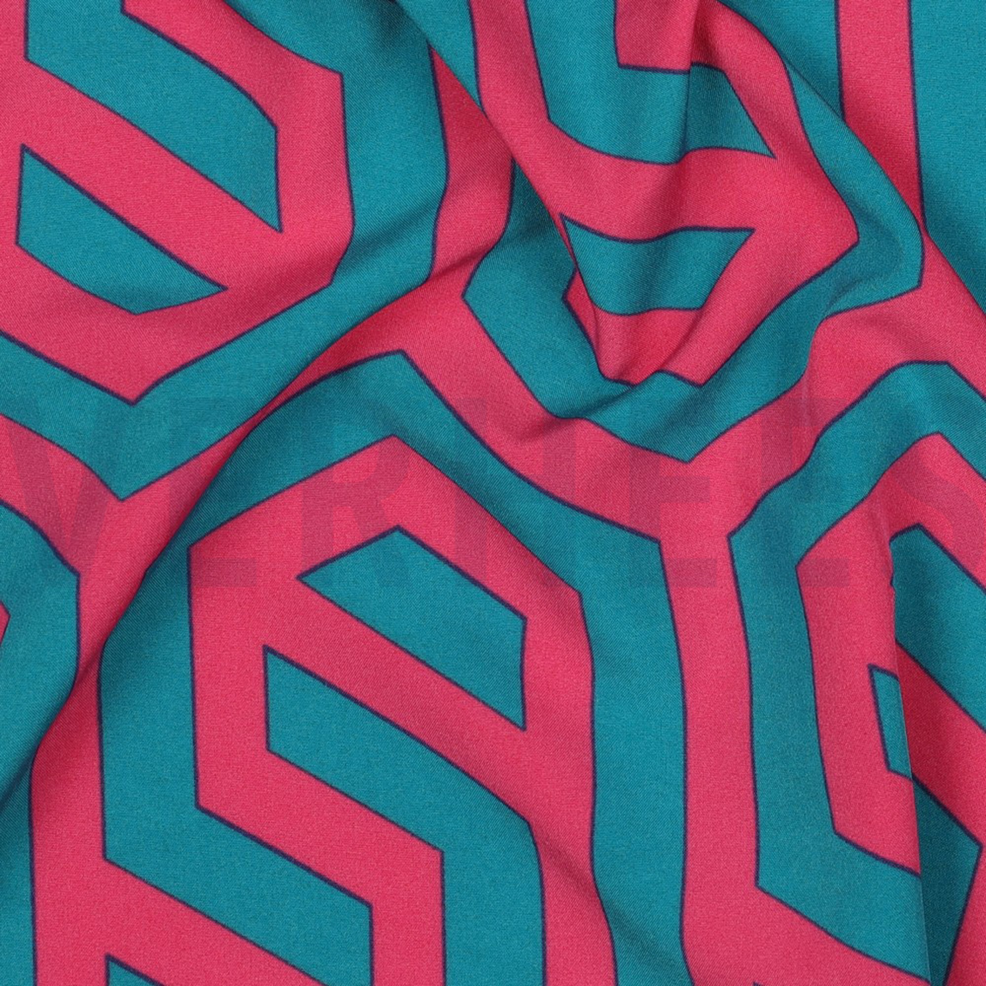 MAGNOLIA STRETCH GEOMETRIC FUCHSIA (high resolution) #2