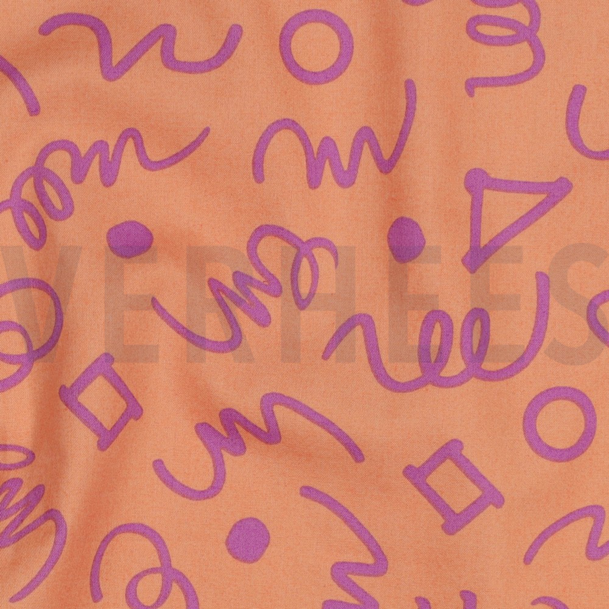 FINE POPLIN GEOMETRICS PEACH/ PURPLE (high resolution) #2