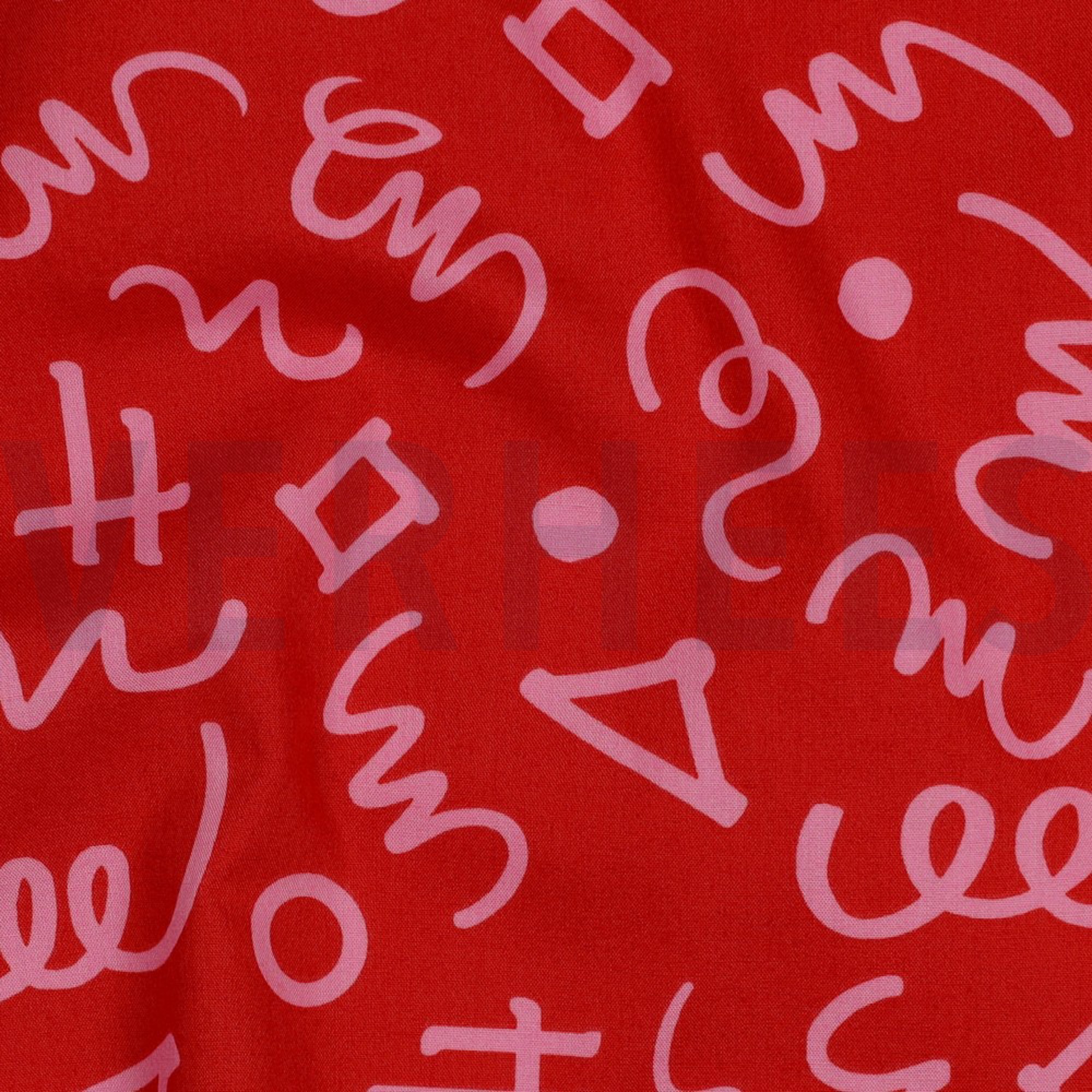 FINE POPLIN GEOMETRICS RED/ PINK (high resolution) #2