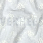 DOUBLE GAUZE EMBROIDERY FLOWERS WHITE (thumbnail) #2