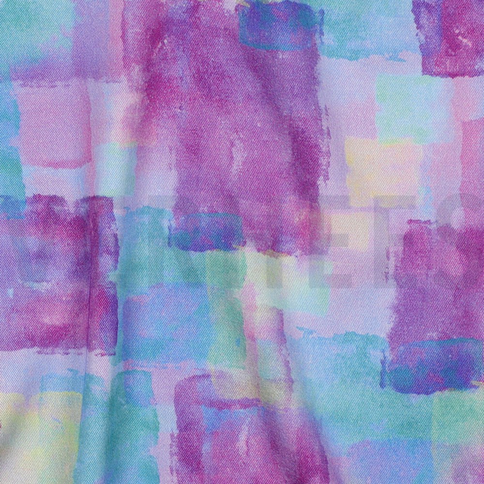 ROSELLA STRETCH DIGITAL SHAPES BLUE / PURPLE (high resolution) #2