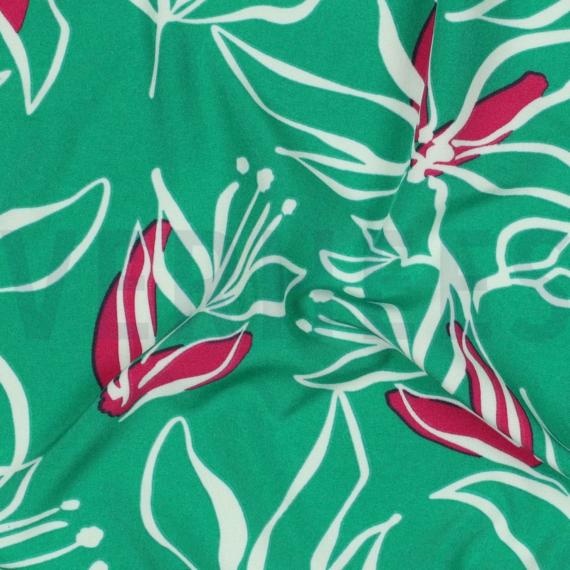 MAGNOLIA STRETCH FLOWERS GREEN (high resolution) #2