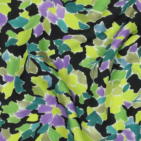 VISCOSE RADIANCE DIGITAL FLOWERS GREEN #7