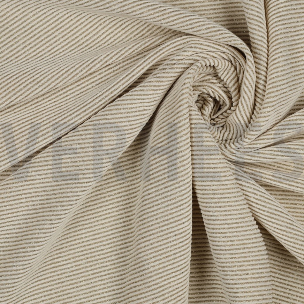 KNITTED JACQUARD LUREX STRIPE ECRU  #2