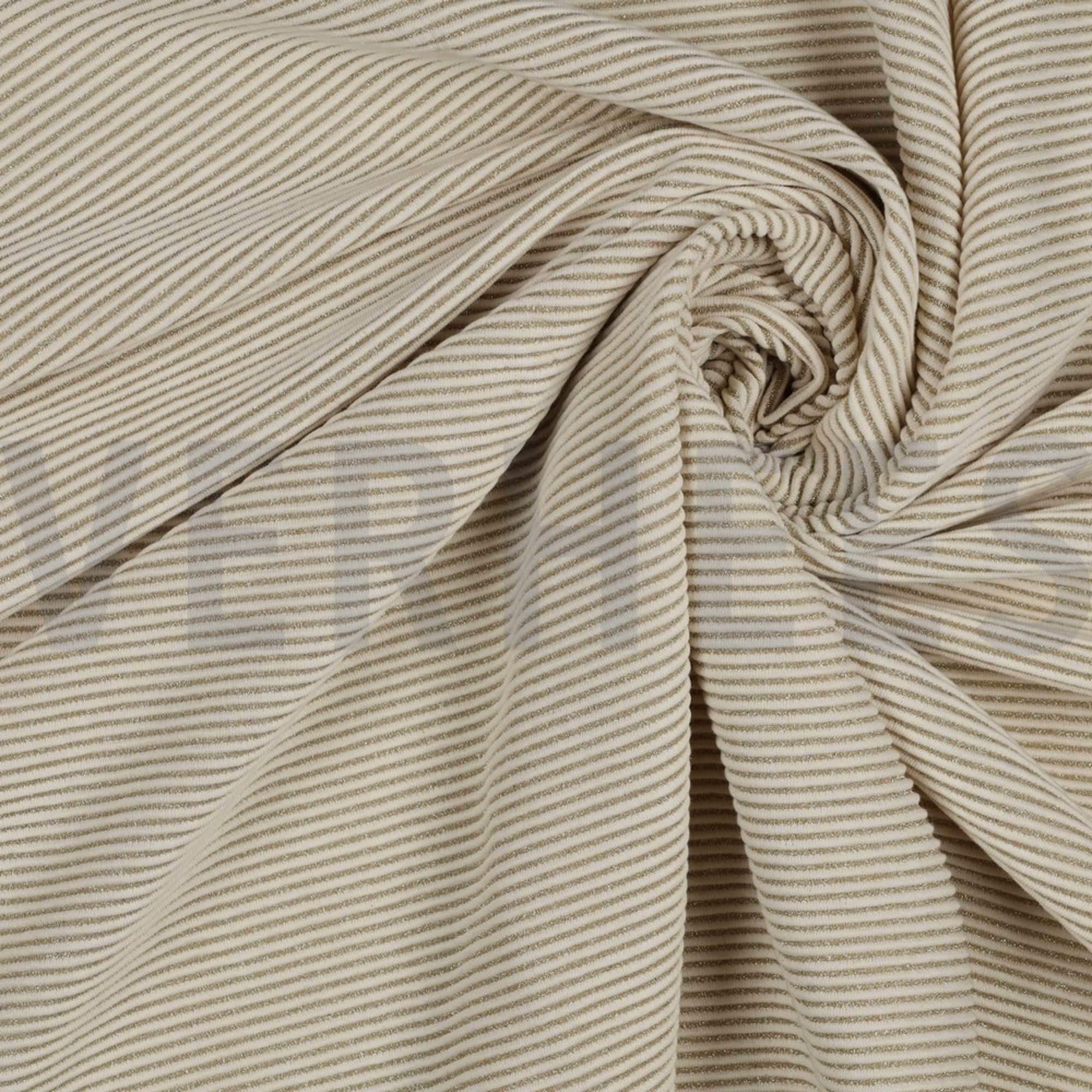KNITTED JACQUARD LUREX STRIPE ECRU  (high resolution) #2