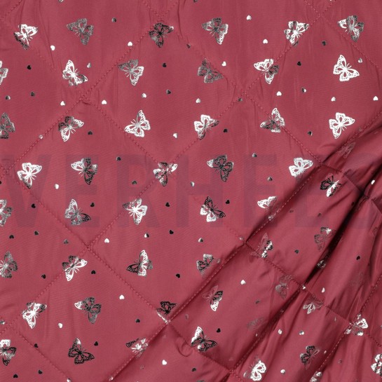 STEPPED SILVER BUTTERFLY DARK ROSE #7