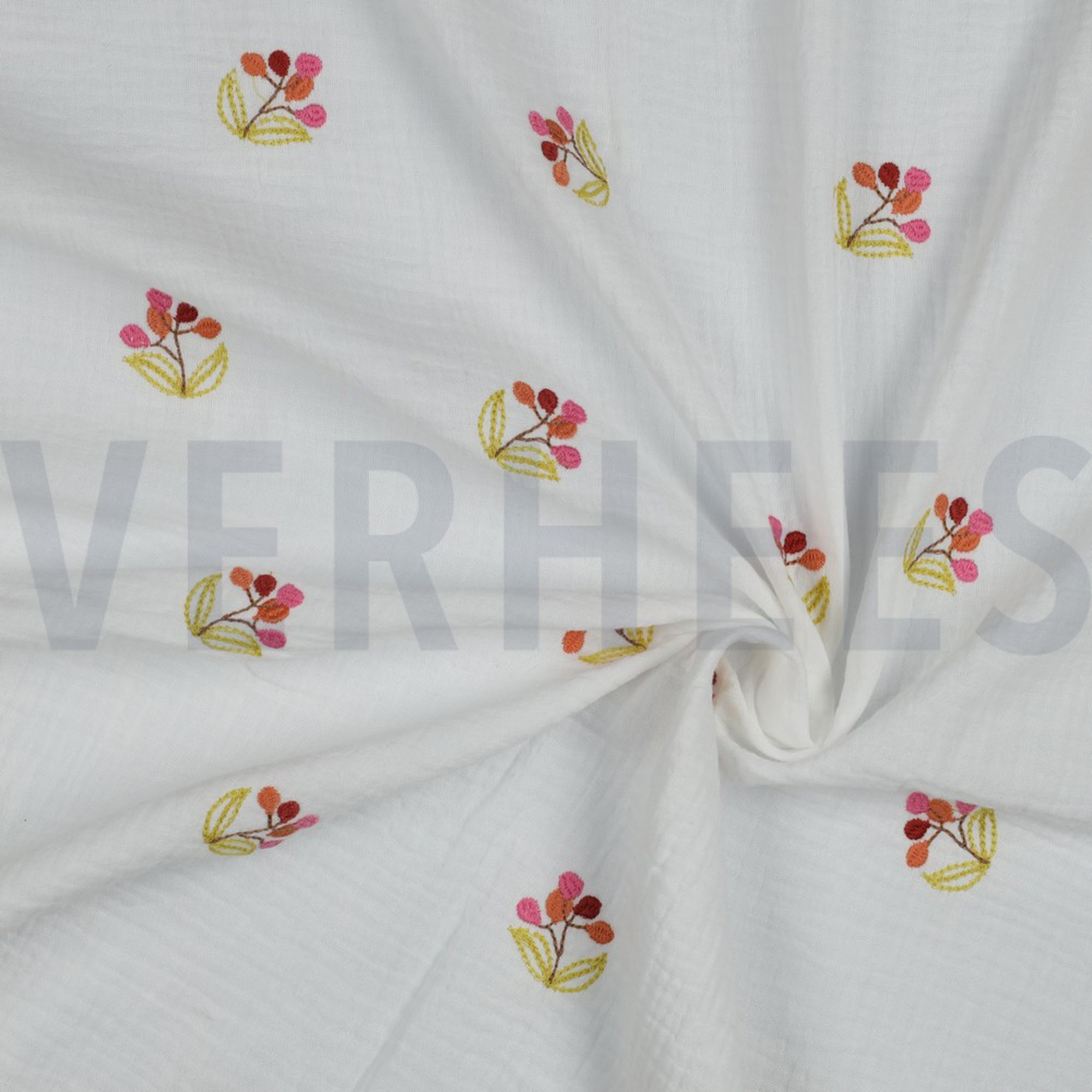 DOUBLE GAUZE EMBROIDERY FLOWERS WHITE (high resolution) #2