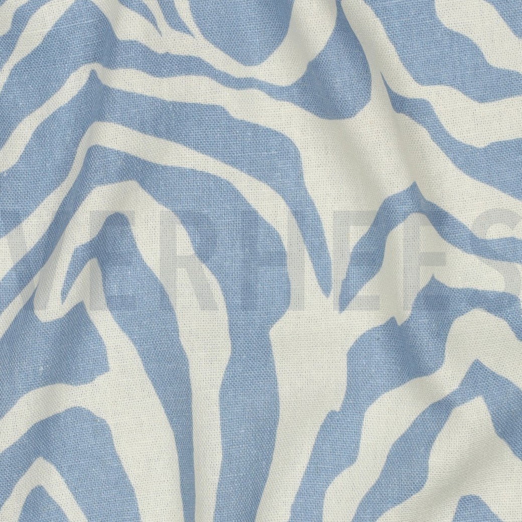LINEN VISCOSE ANIMAL SKIN BLUE #2