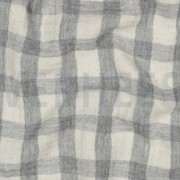 DOUBLE GAUZE LINEN YARN DYED CHECKS GREY / NATURAL (thumbnail) #2