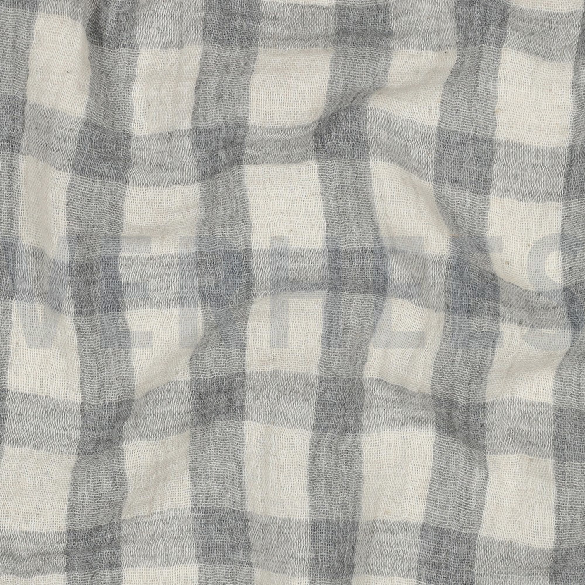 DOUBLE GAUZE LINEN YARN DYED CHECKS GREY / NATURAL (high resolution) #2