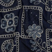 DENIM EMBROIDERY FLOWERS SEQUINS DARK BLUE (thumbnail) #2