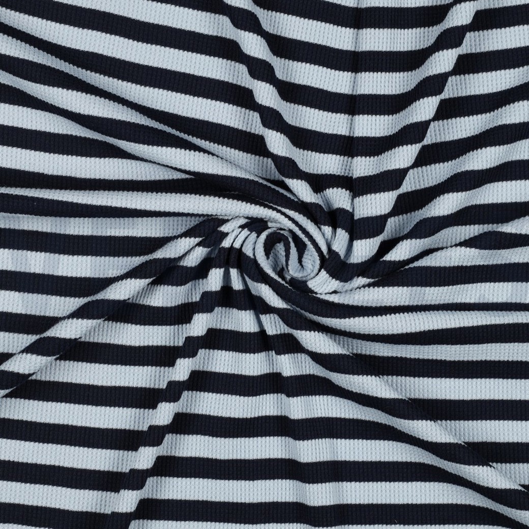 WAFFLE YARN DYED STRIPES NAVY / BLUE #2