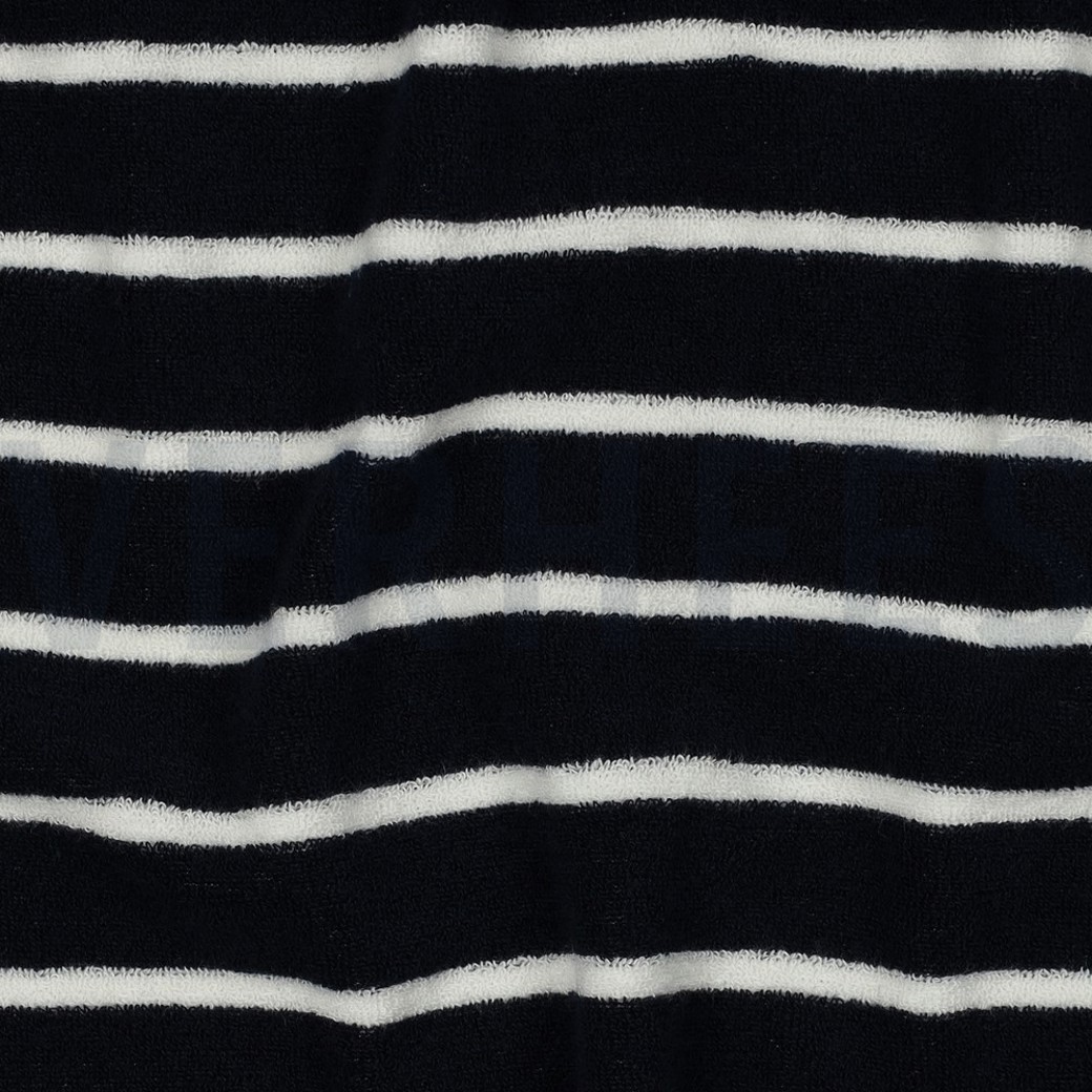 COTTON TOWELLING YARN DYED STRIPES DARK BLUE / ECRU #2