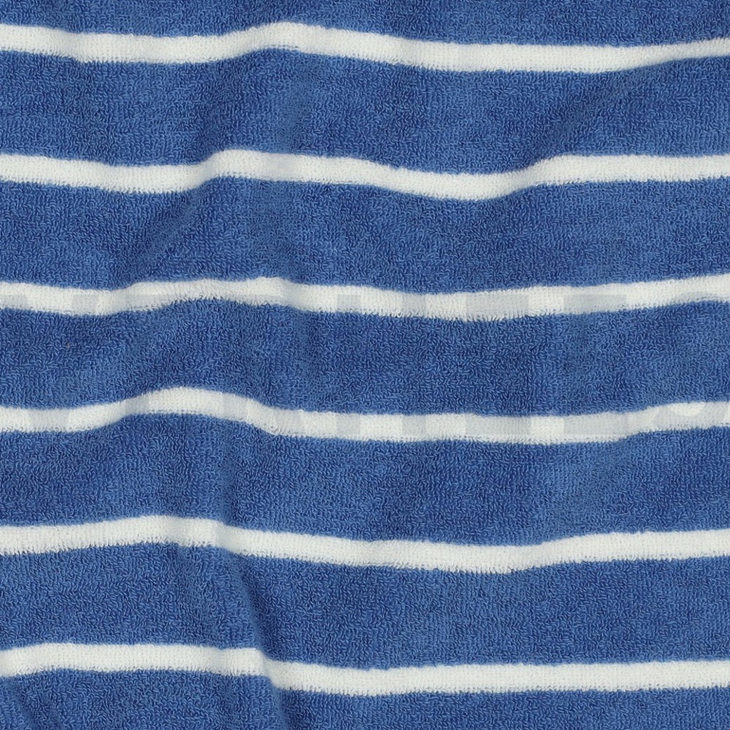 COTTON TOWELLING YARN DYED STRIPES LIGHT BLUE / ECRU #2
