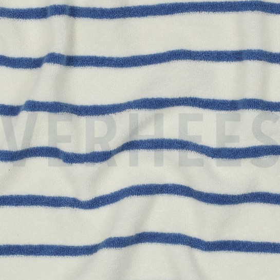 COTTON TOWELLING YARN DYED STRIPES LIGHT BLUE #7