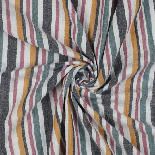 DOUBLE GAUZE YARN DYED STRIPES MULTICOLOUR #7