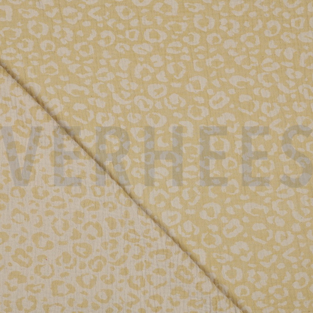 DOUBLE GAUZE JACQUARD ANIMAL YELLOW / ECRU #2