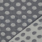 DOUBLE GAUZE JACQUARD SMILEY NAVY / ECRU (thumbnail) #2