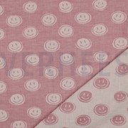 DOUBLE GAUZE JACQUARD SMILEY PINK / ECRU (thumbnail) #2