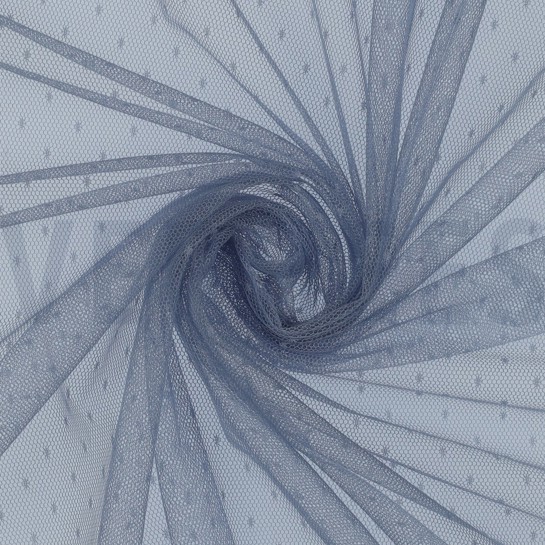 FIJNE TULE STIPPEN LICHTBLAUW #7