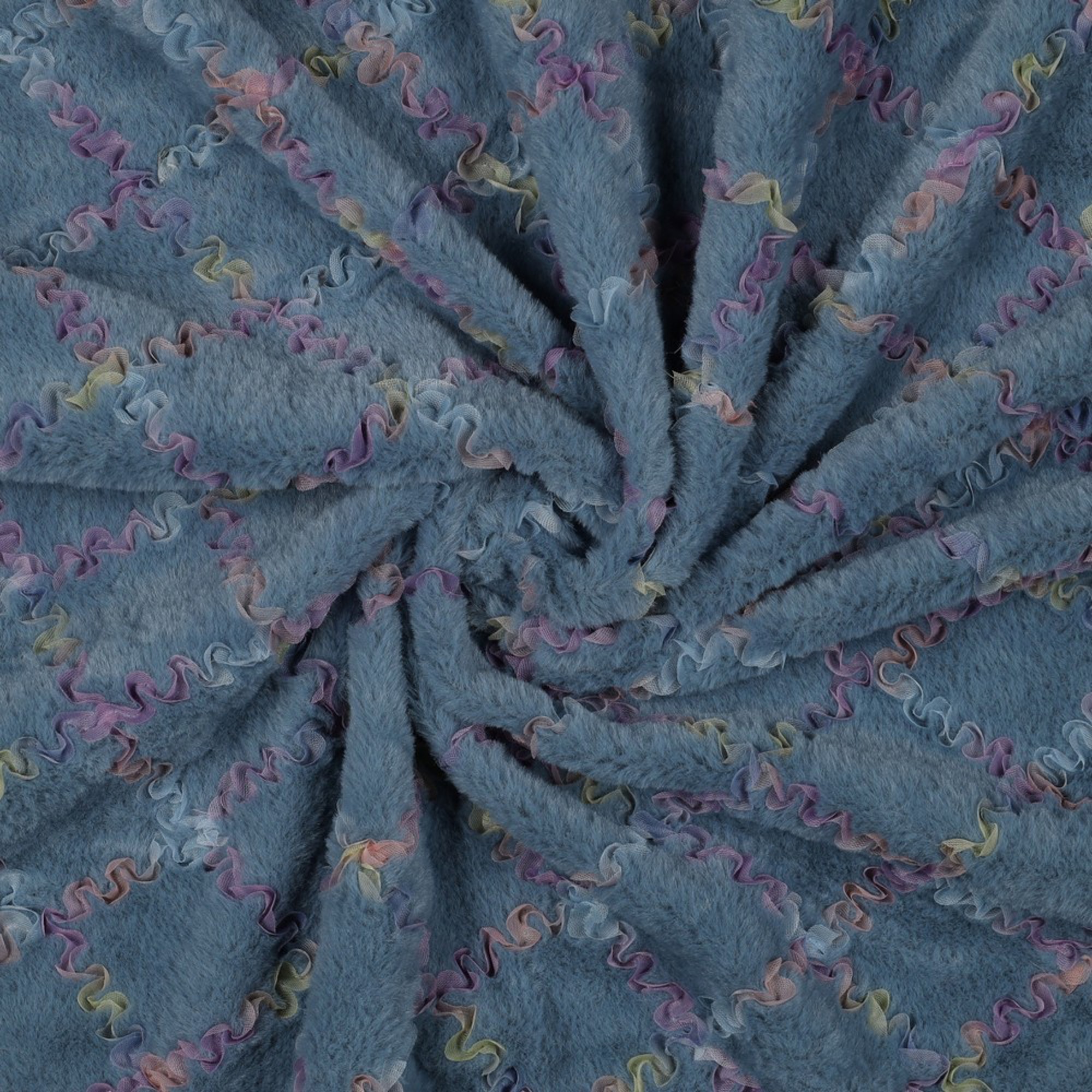 FAUX FUR WITH TULE MULTI COLOUR BLUE SHADOW (high resolution) #2