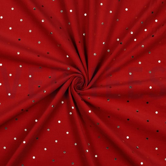 VELOURS MILLERAIES OR FEUILLE POINTS ROUGE #7