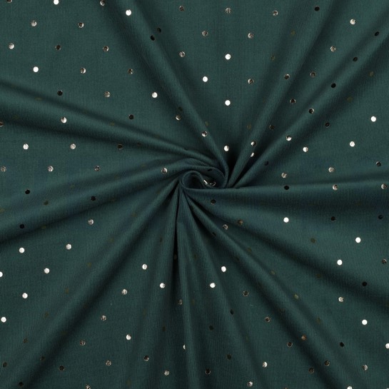 VELOURS MILLERAIES OR FEUILLE POINTS VERT FONCÉ #7