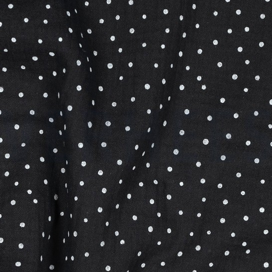 DOUBLE GAUZE LITTLE DOTS BLACK #7