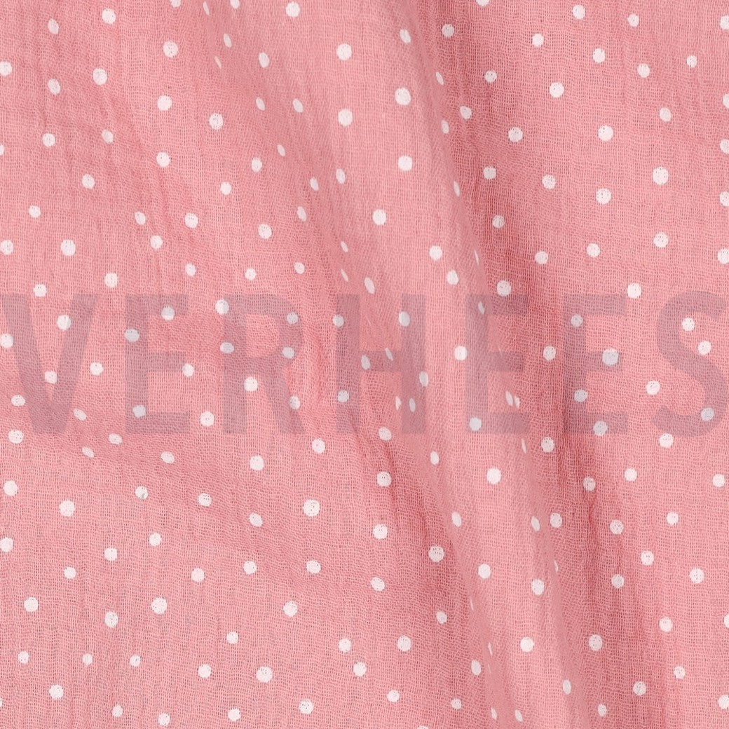 DOUBLE GAUZE LITTLE DOTS ROSE #2