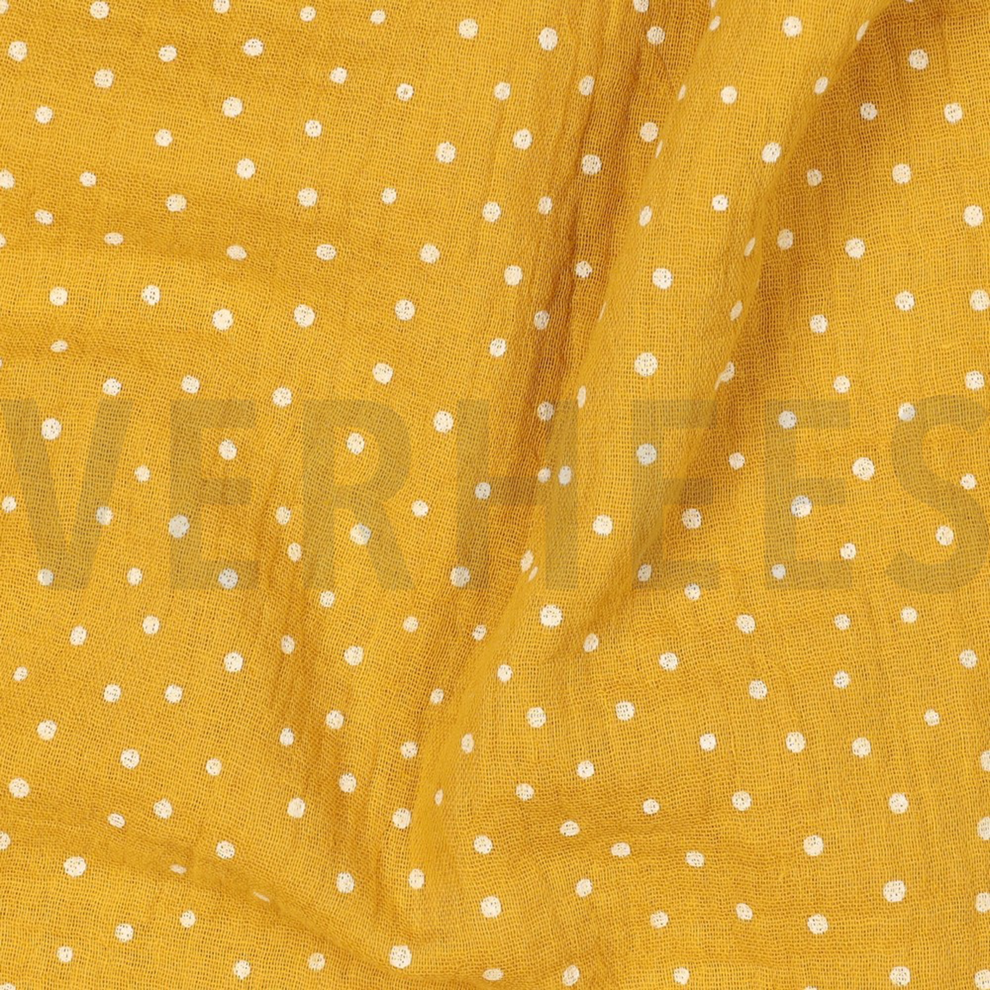 DOUBLE GAUZE LITTLE DOTS OCHRE (high resolution) #2