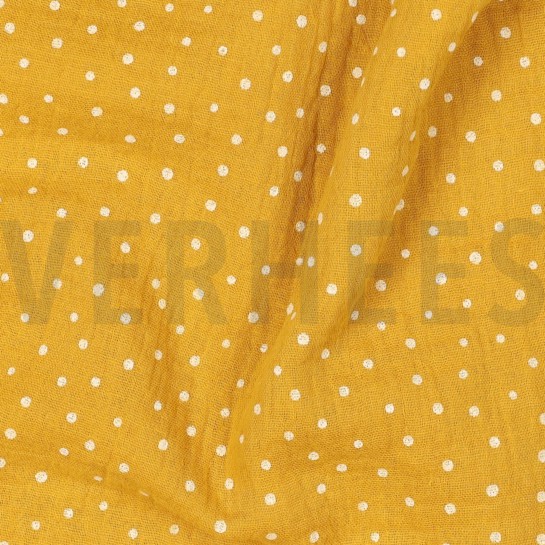 DOUBLE GAUZE LITTLE DOTS OCHRE #7