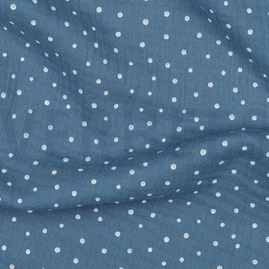 DOUBLE GAUZE LITTLE DOTS BLUE #7