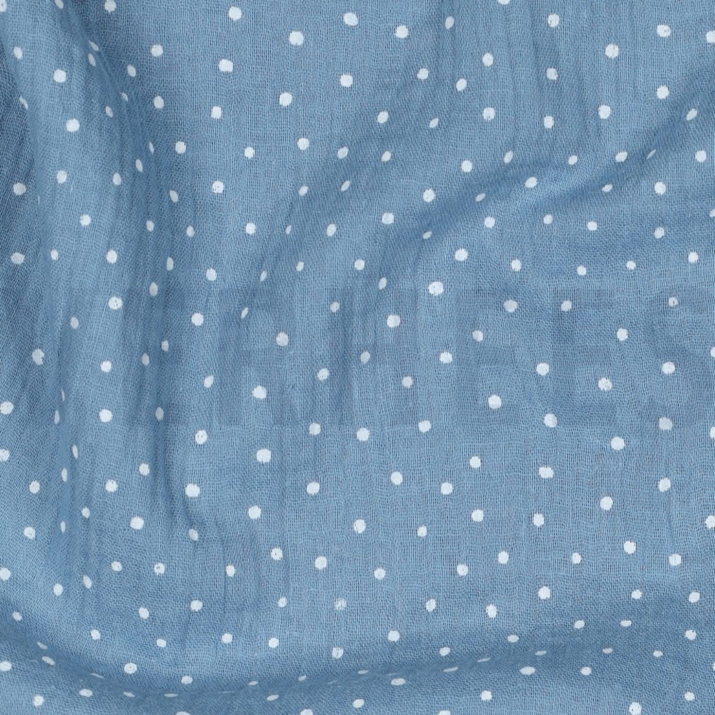 DOUBLE GAUZE LITTLE DOTS LIGHT BLUE #2