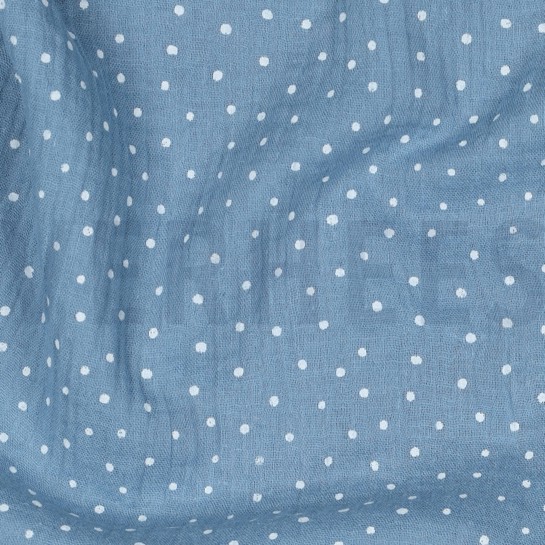 DOUBLE GAUZE LITTLE DOTS LIGHT BLUE #7