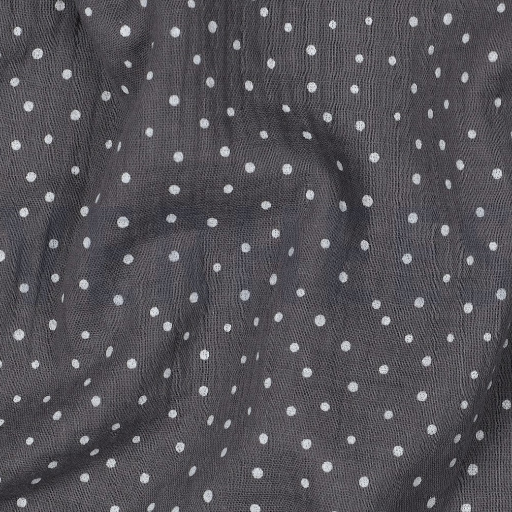 DOUBLE GAUZE LITTLE DOTS DARK GREY #2