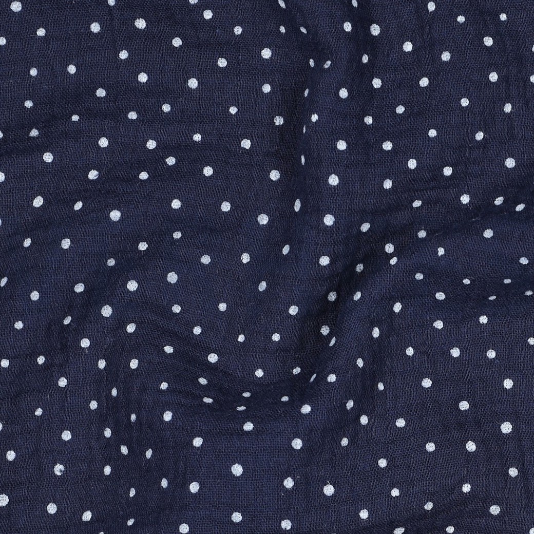 DOUBLE GAUZE LITTLE DOTS NAVY #2