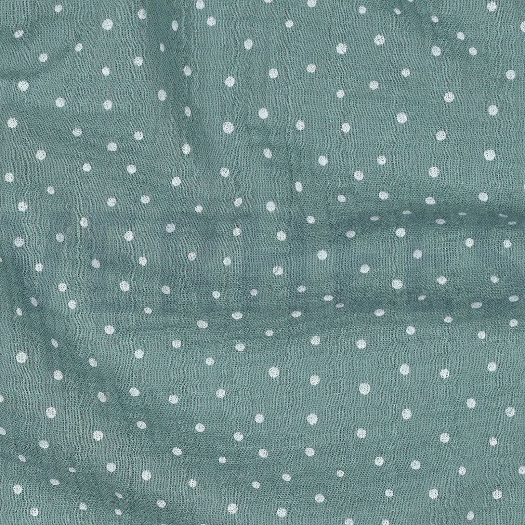 DOUBLE GAUZE LITTLE DOTS OLD GREEN #2